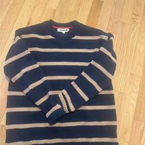 Boden current season Sweater in Navy and Tan Stripes